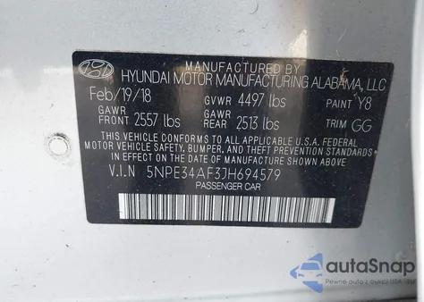 2018 Hyundai Sonata Limited from USA, damaged, VIN 5NPE34AF3JH694579